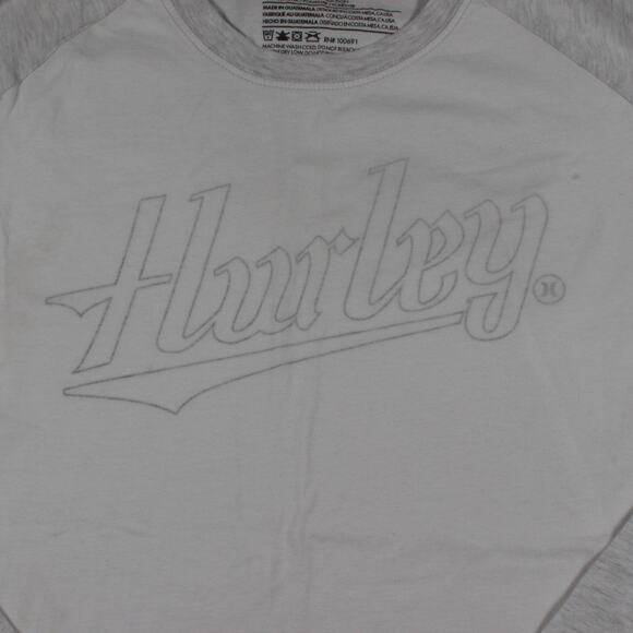 Hurley x Buckle Premium Fit Raglan Long Sleeve Tee Men’s XL White/Gray - Picture 2 of 7